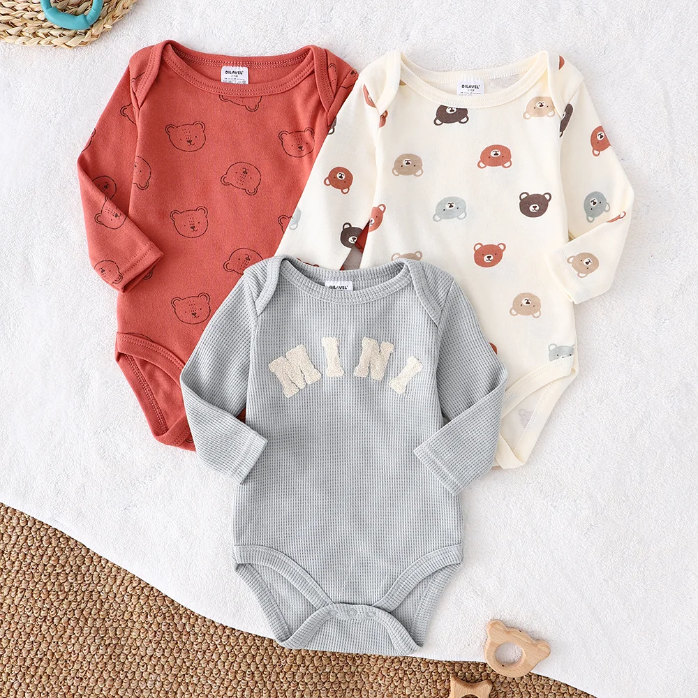  남자아이 옷 3종 세트, 신상 봄/가을 긴팔 바디슈트, 면 소재, 0-9개월 에게..