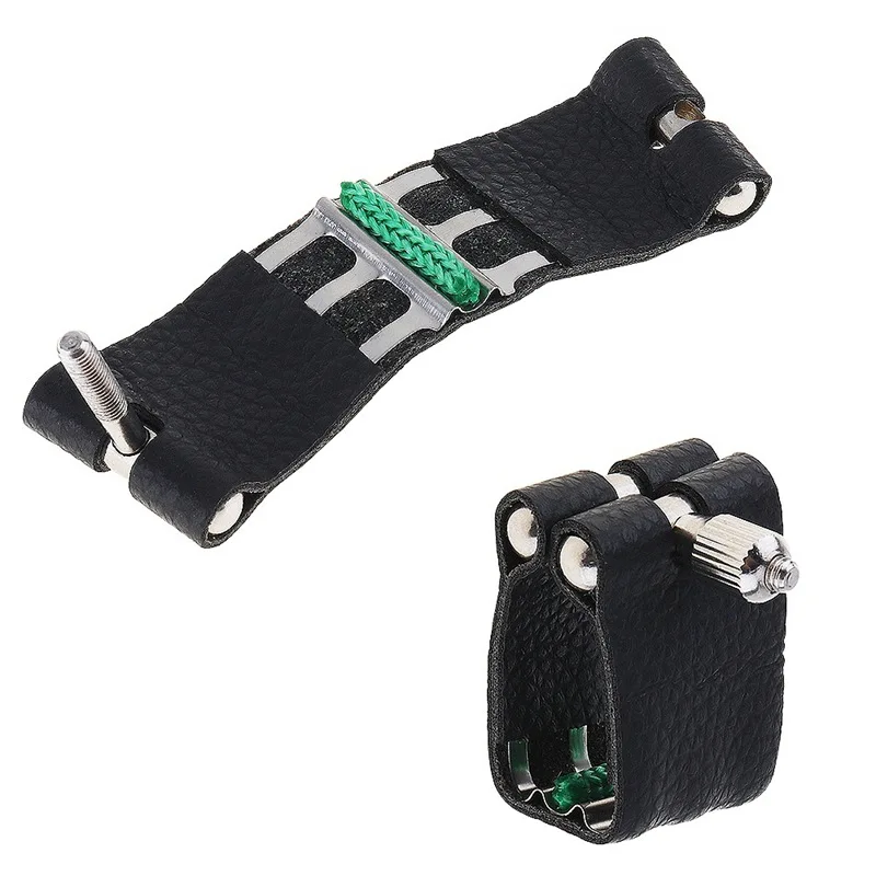 1Pc PU Leather Soprano B Clarinet Rubber Mouthpiece Ligature Musical Wind Instrument Parts Saxophone accessories