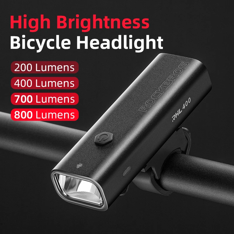ROCKBROS Bike Light Rainproof USB Rechargeable LED 2000mAh MTB Front Lamp Headlight Aluminum Ultralight Flashlight Bicycle Light