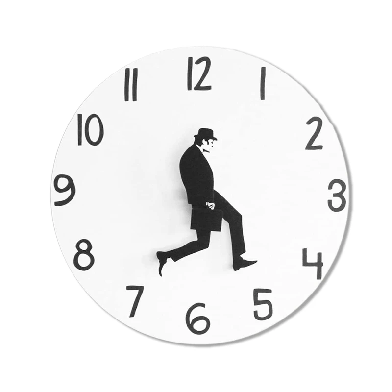 of Silly Walk Wall Clock Novelty Comedian Wall Watch Funny Walking