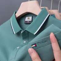 Top qualité été à manches courtes coréen nouvelle mode coton doux couleur Pure revers coupe ajustée décontracté hauts hommes poche polos 2