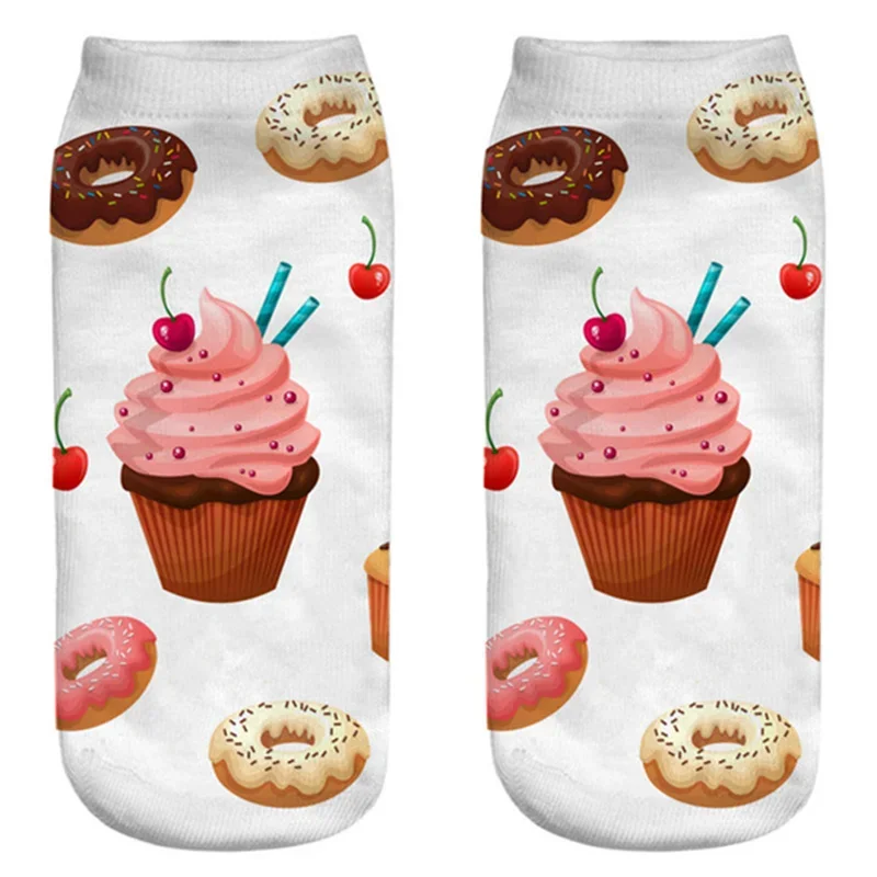 Women's Cute 3D Food Print Cartoon Dessert Socks - Fun & Unique Gift