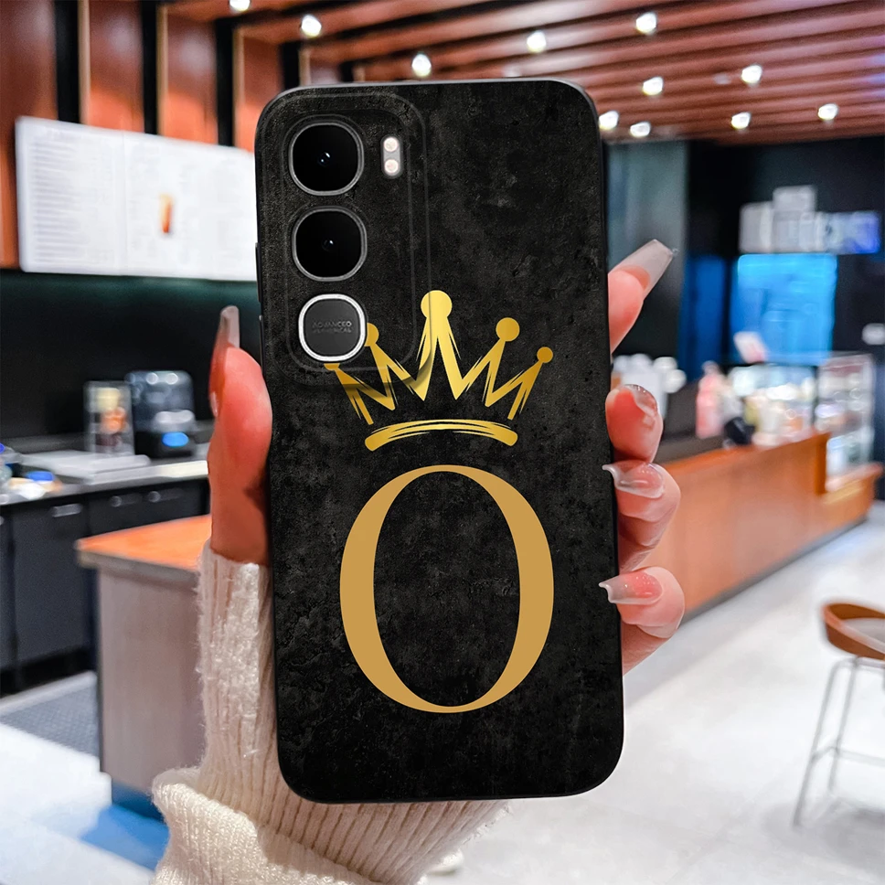 Couple Phone Case Luxury A to Z Letters Soft Silicone Anti-Drop Shell Full Protection Cover
