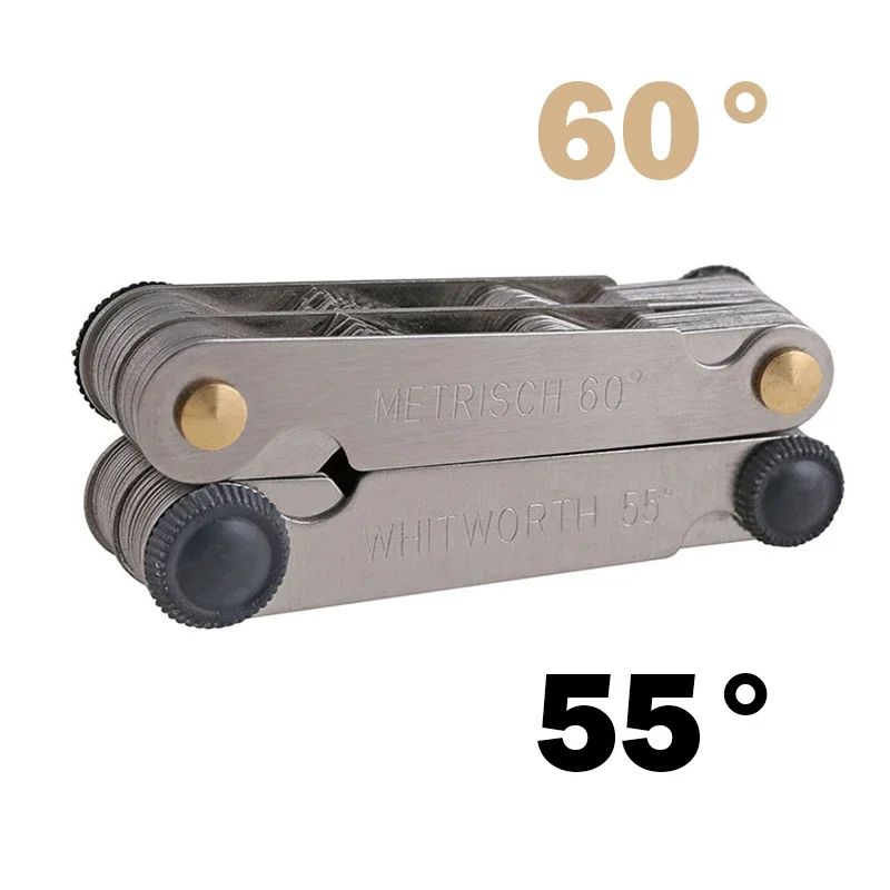 

55/60 Degree Thread Plug Gauge Metric Imperial Gear Tooth Screw Pitch Gauges Carbon Steel Measuring Tool Tap Thread Measurement