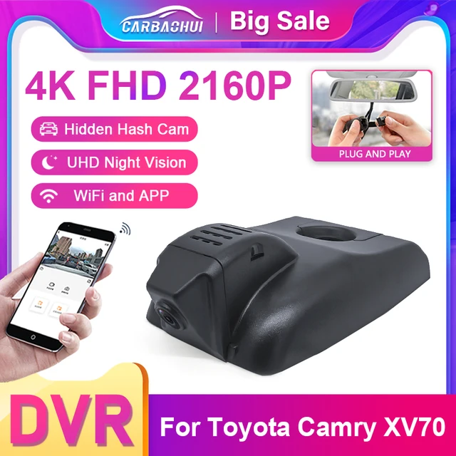 For Toyota Camry 2018-2020 XV70 Dash Cam for Car Camera Recorder Dvr Recorders Dashcam 4k Video Vehicle Front Rear Electronics