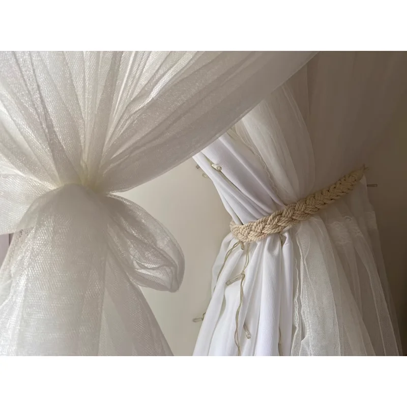 Fermatende In Cotone Naturale - 2 Pezzi Con Ganci Per Tende