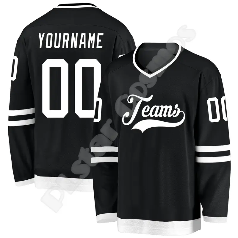 NewFashion Hockey Jersey Custom Name Team Logo Number Colorful Pullover Long Sleeves 3DPrint Harajuku Casual Funny Sweatshirts 0 - Image 2
