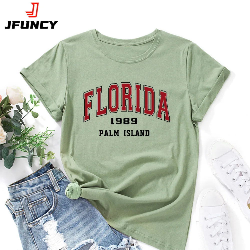 

JFUNCY Women Short Sleeve T-shirt Summer Cotton Top Women's Tshirt Woman Oversized Tees 2024 Female Clothing New Graphic T Shirt