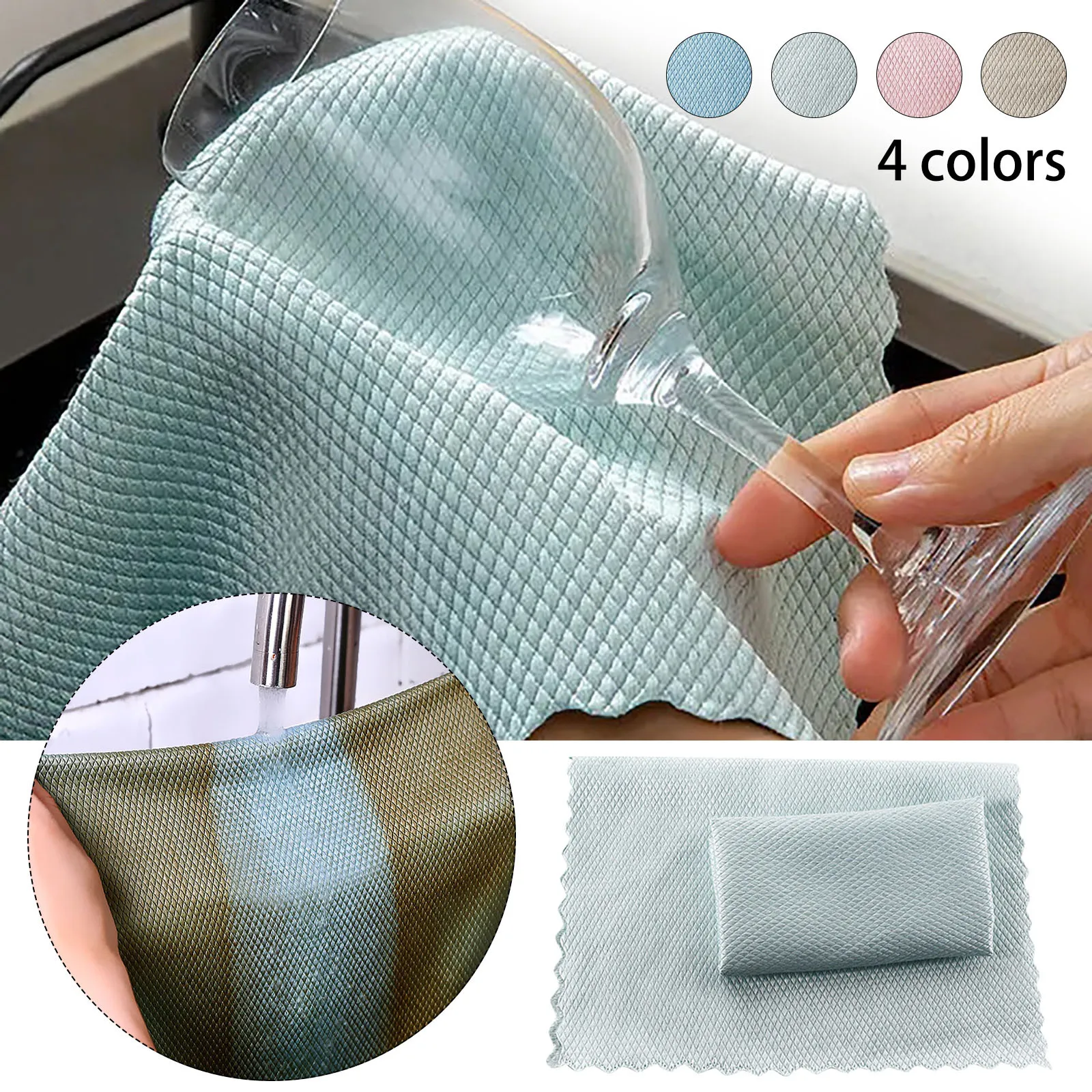Lint Free Cloths Absorbent Fish-scale Multi-Functional Reusable Microfiber Glass Cleaning Cloth Nanoscale 40X30CM/25X25CM |