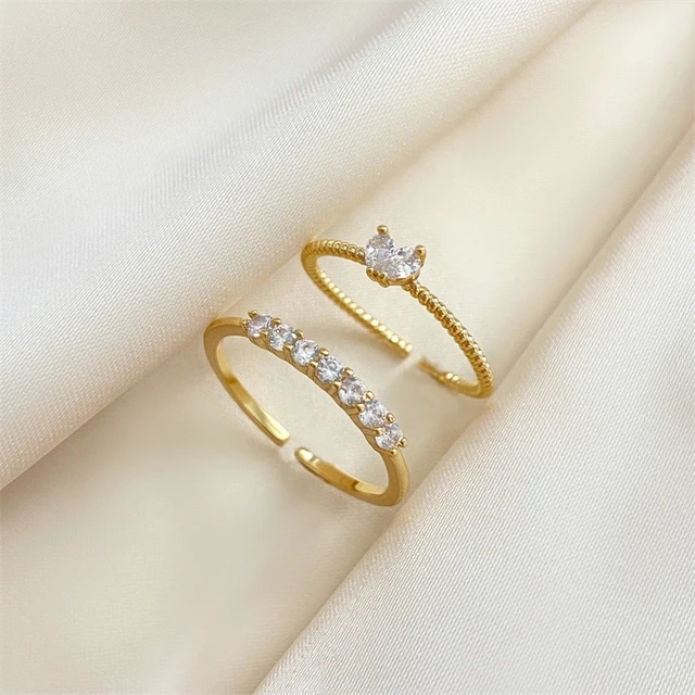 Daesar 18K Yellow Gold Infinity Ring for Women and Men Gold Ring Set  Polished Round with 0.25ct Diamond Engagement Rings for Her and Him Gold  Ring Women Size 5 & Men Size
