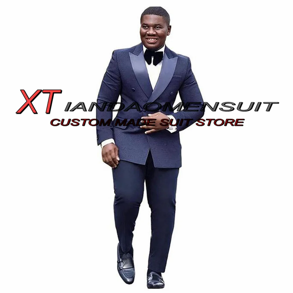 

Suit for Men Double Breasted Jacket Pants Two Piece Wedding Tuxedo Groom Formal Blazer Pants Slim Fit Outfit