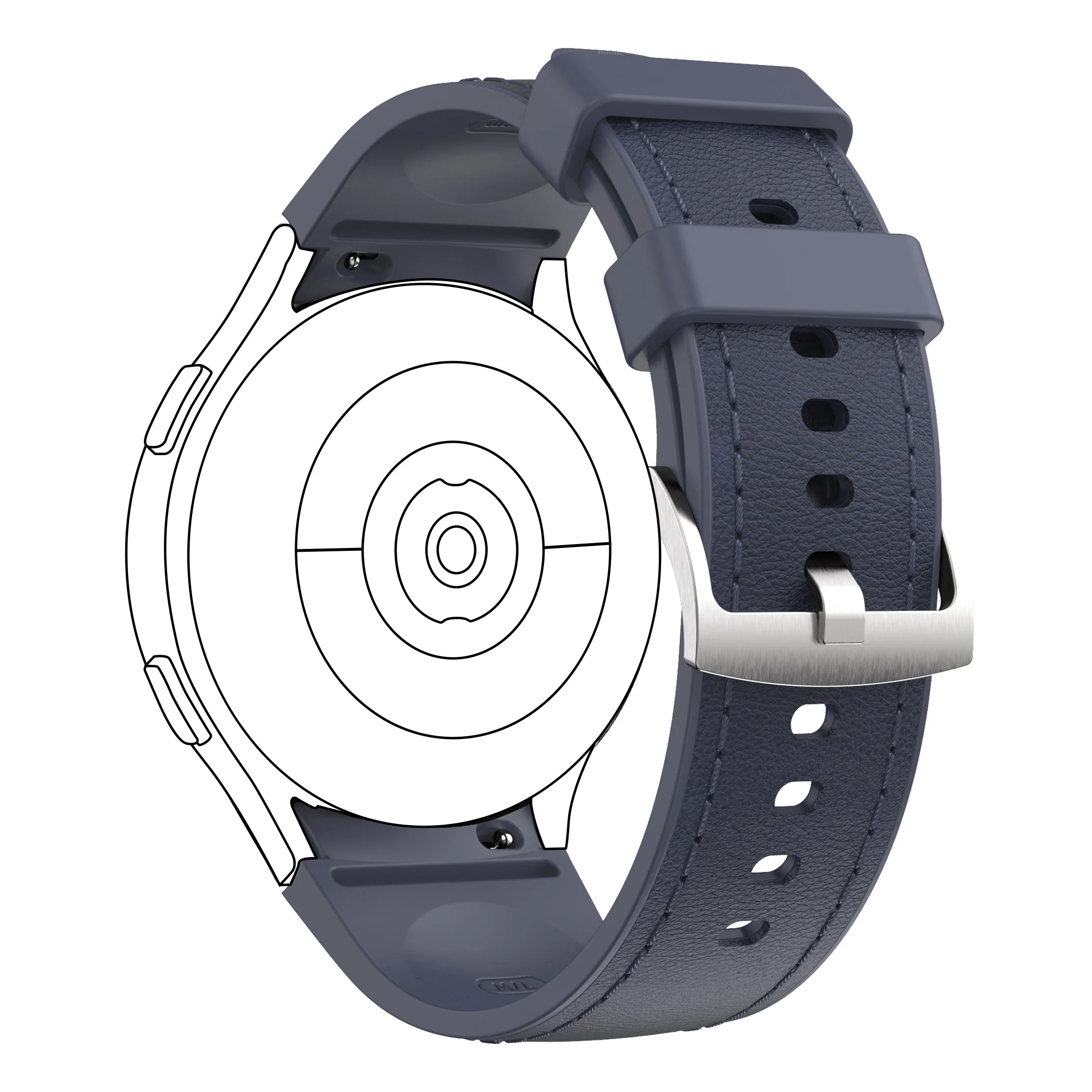 Premium Genuine-Like Leather Watch Strap with Secure Buckle - Classic and Durable Design