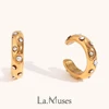 Minimalist Shiny Zircon Mini C Shape Ear Cuff Waterproof Trendy Women's Earrings 2024 Luxury Quality Stainless Steel Jewelry 1