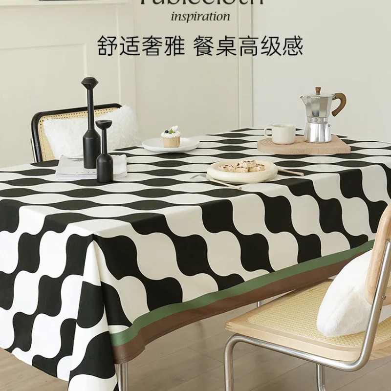

Light luxury high-end tablecloth, washable, oil resistant, waterproof, rectangular inset style, atmospheric sense, retro tablecl