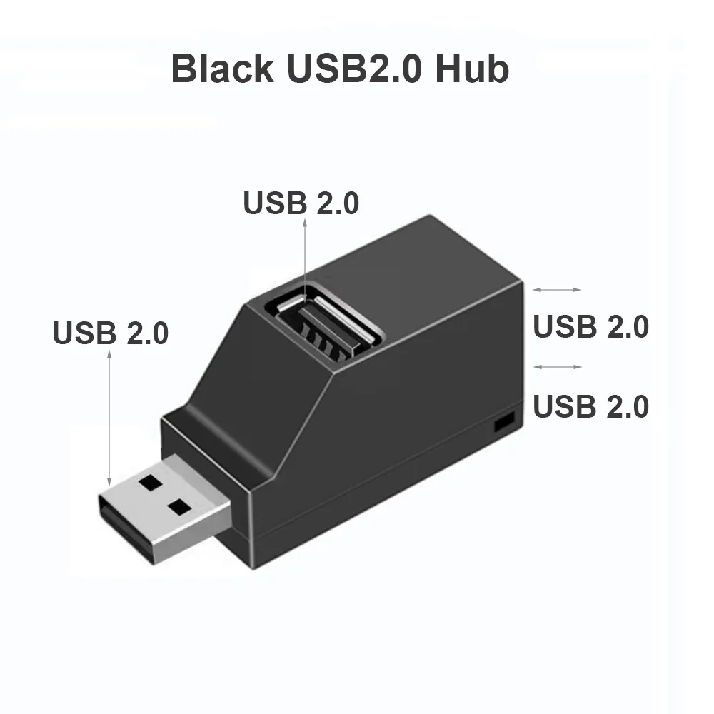 3포트 USB 3.0 허브 휴대용 고속 데이터 전송 USB 분배기 3 in 1 노트북 PC용