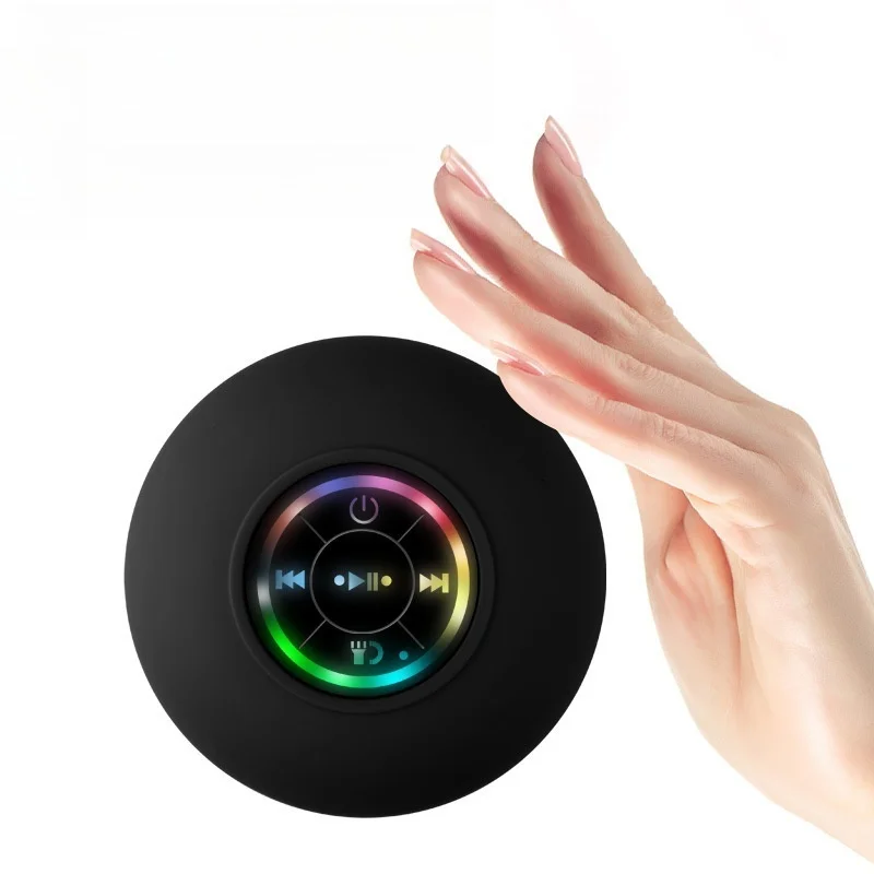 Bathroom waterproof wireless LED suction Cup Mini Bluetooth speaker Portable outdoor sports stereo speakers