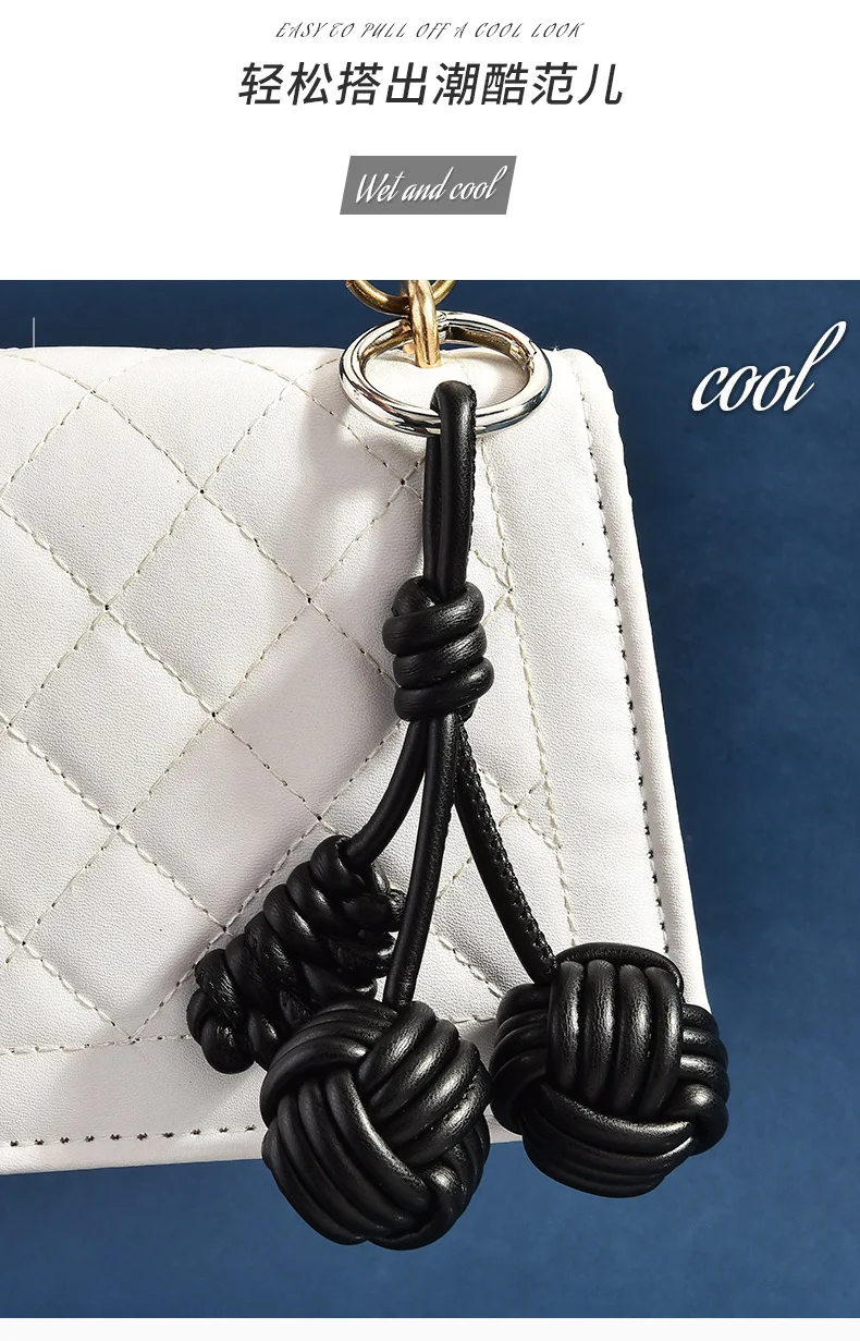 New Fashion Woven Cherry Personalized Bag Accessories Delicate Cute Woven Ball Bag Decoration Women's Bag Pendant Holiday Gifts