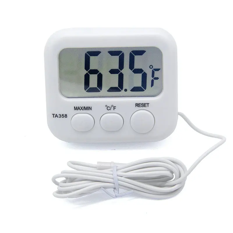 Standing Station Mini LCD Digital Thermometer with Probe Sensor 1.5M Cable for Swimming Pool Refrigerator Water Tank