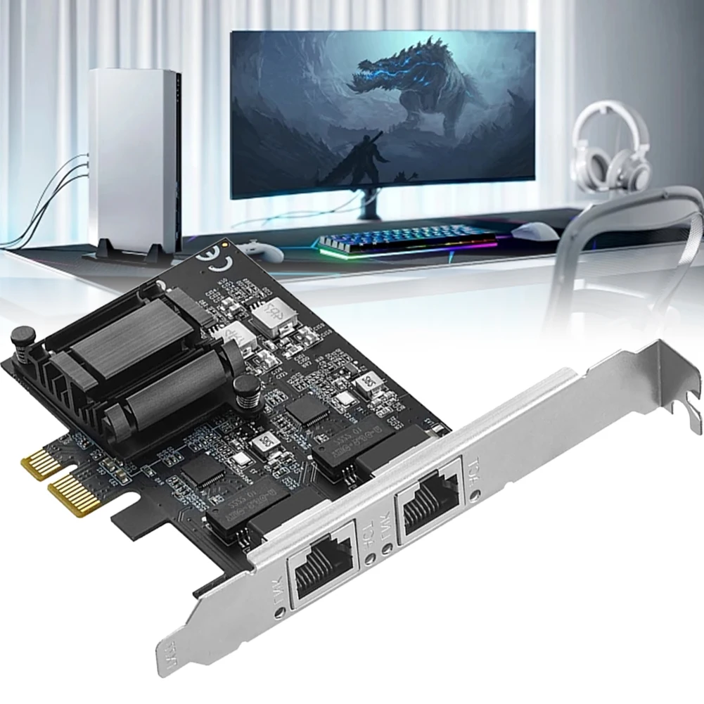 PCIe 네트워크 카드, PCIe 네트워크 카드, PCIe Express 지지대, PC 게임용, RTL8125BG 칩 이더넷 RJ45 NIC 카드, 1Gbps, 100M, 10M, 2 포트, 2.5GB
