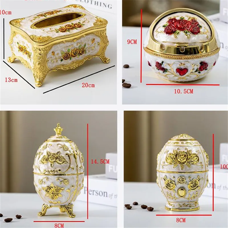 Home living room, office, tissue storage box, Toothpick box, European light luxury pressing toothpick container, tissue box set 6