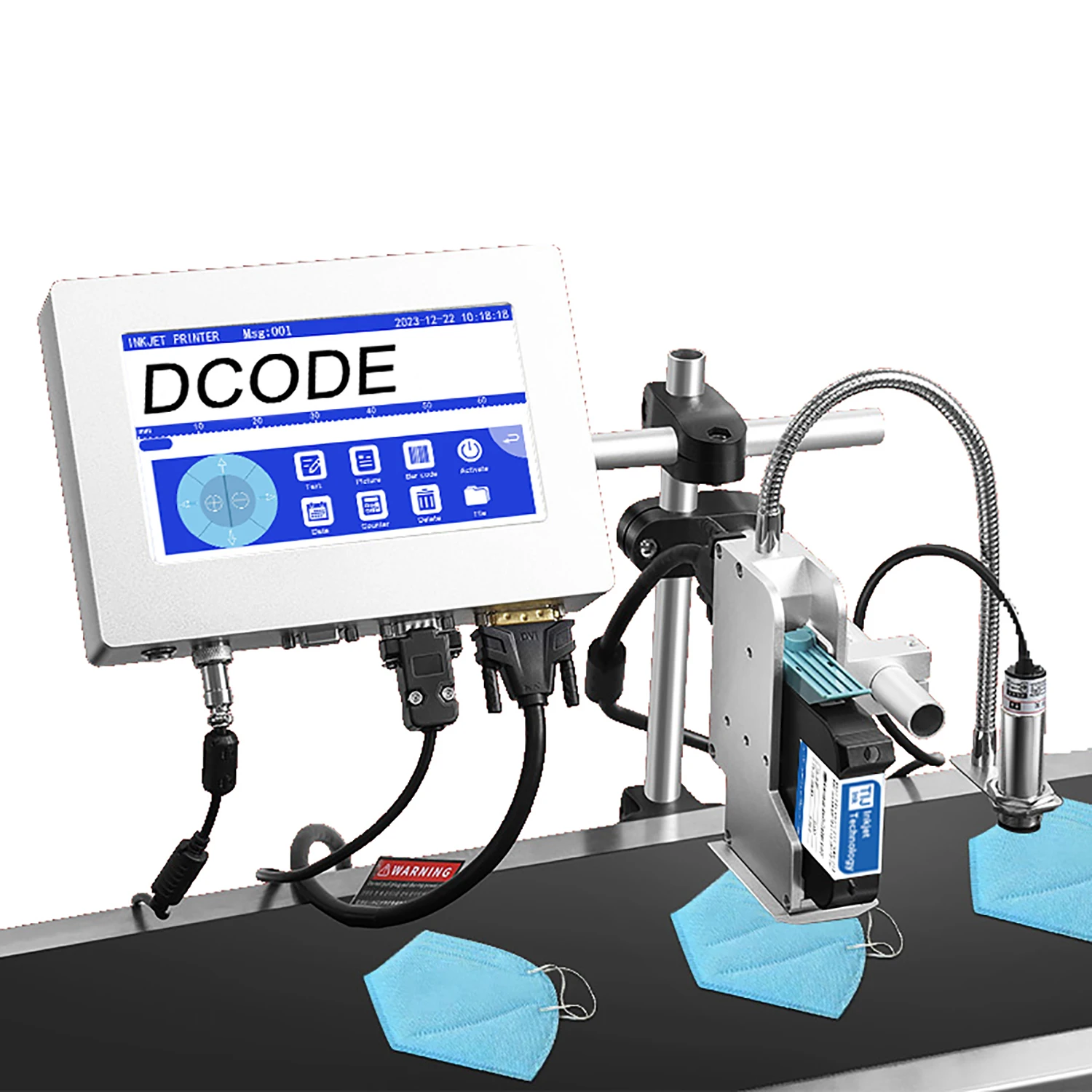 DW-MAX 12.7/25.4mm TIJ Industrial Online Thermal Inkjet Printer Text QR Barcode