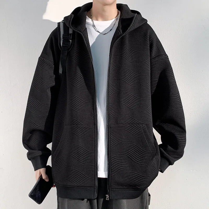 M-XXXXXL Men's Heavyweight Zip Up Hoodie Jacket Cotton Full Zipper Hooded Sweatshirt Warm Casual Stretwear Clothing 5XL 4XL 3XL