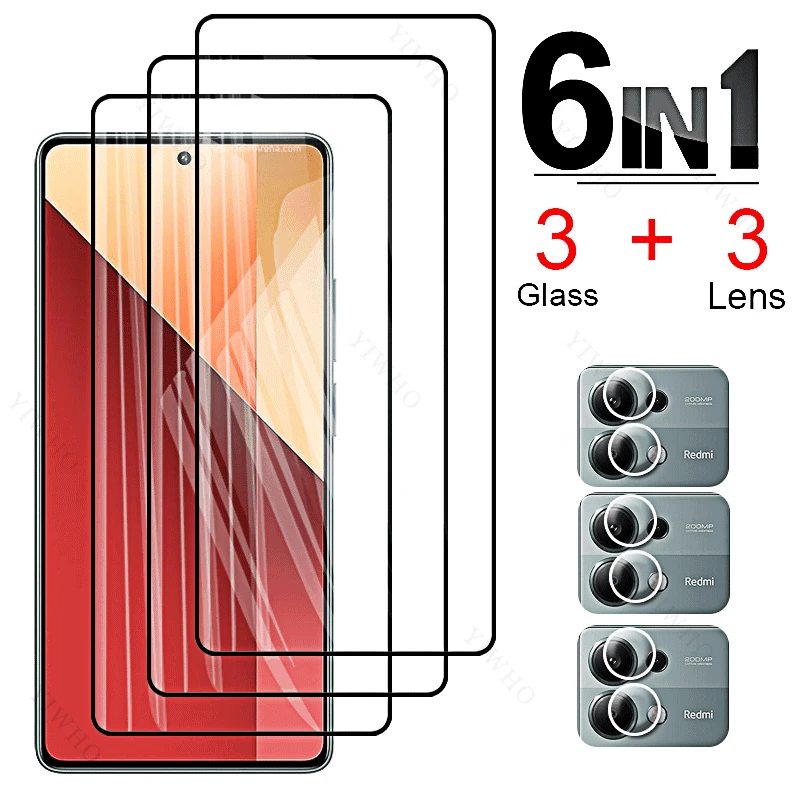 

Tempered Glass for Xiaomi Redmi Note 13 Pro 4G Screen Protector Protective Glass Camera Lens Note13 13Pro Note13Pro 5G 13c HD