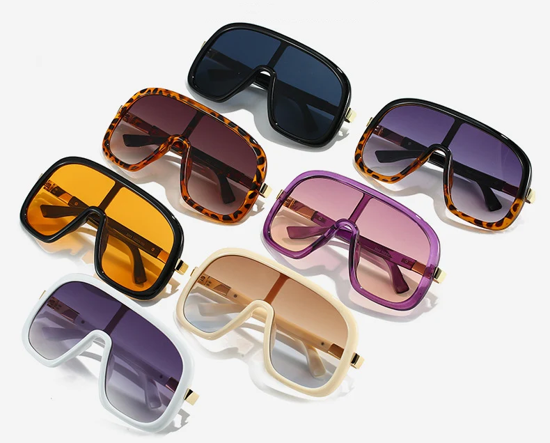Übergroße Mode-Sonnenbrille, trendiger Farbverlauf, Vintage-Luxus-Sonnenbrille mit großem Rahmen für Damen und Herren, Damen-Sonnenbrille – Detail 1