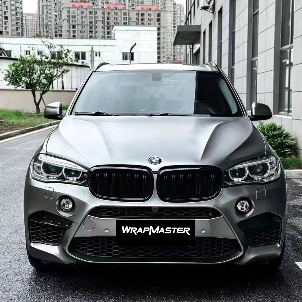 

Size：1.52x18m 5x59ft/Roll PET Liquid Metallic Matte Liquid Silver vinyl wrap vehicle vinyl graphics