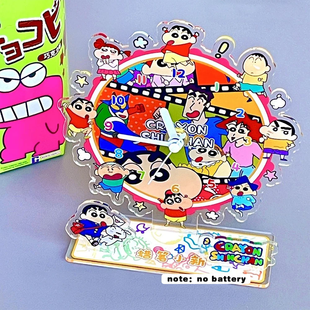 KawaiiCrayonShinChanAcrylicClockDesktopOrnamentAnimeCartoon