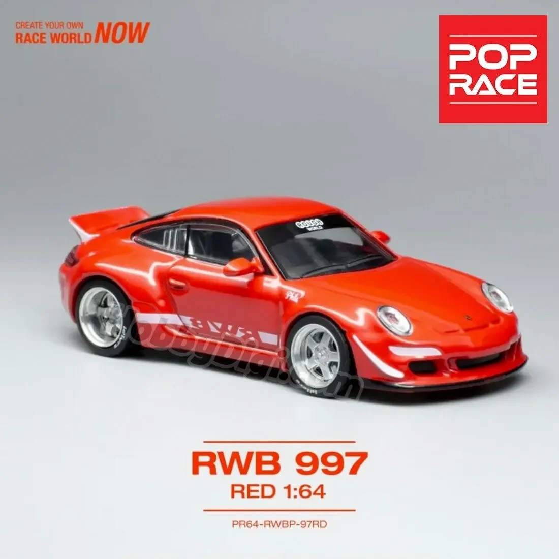 

POPRACE - PR64-RWBP-97RD - RWB 997 RED Diecast Model Car Collection Limited Edition Hobby Toys