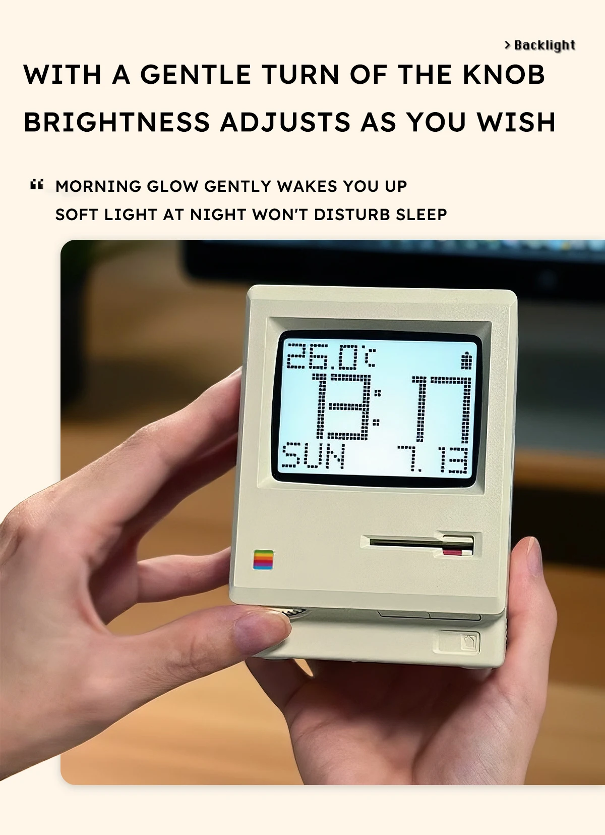RayCue Maclock Retro Pixel Alarm Clock