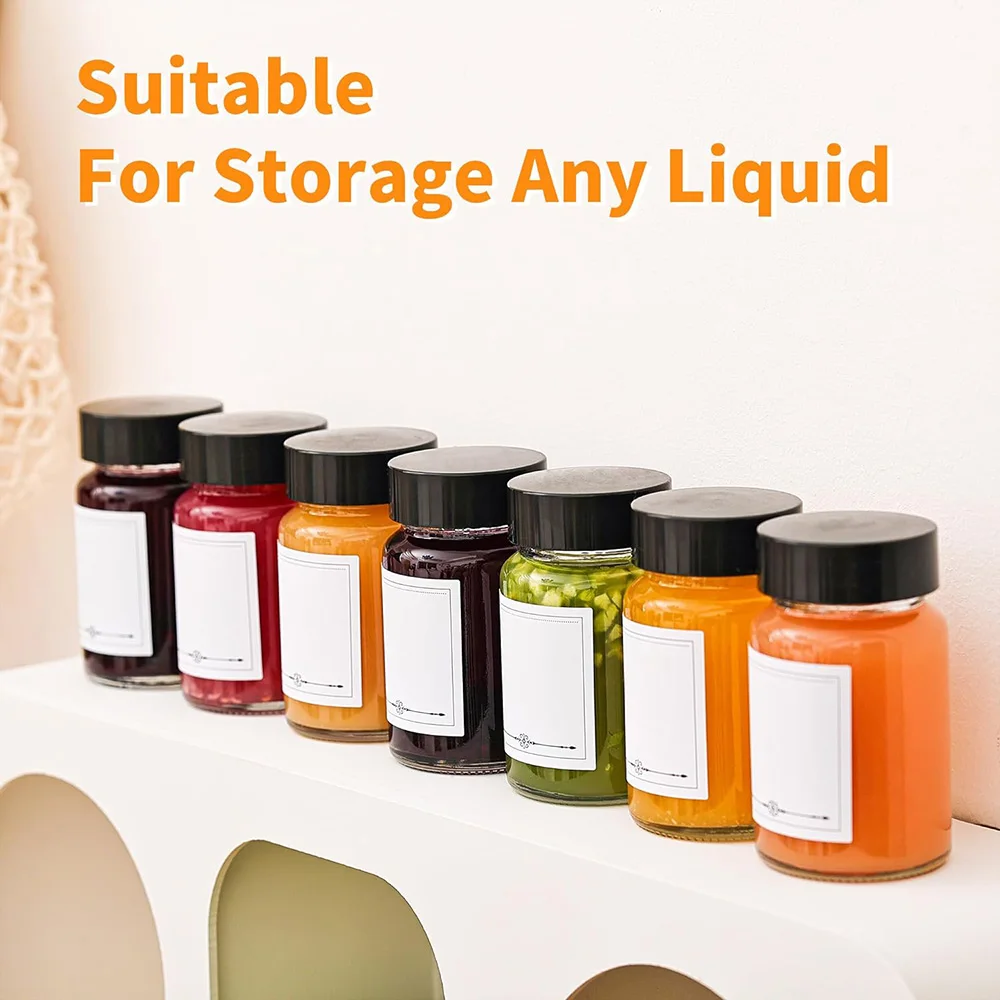 Glass Shot Bottles Wide Mouth 60 ml Small Glass Bottles Travel Mini Clear Jars,2 oz 6