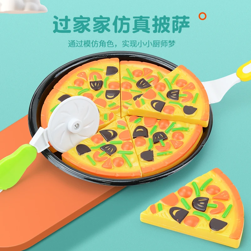 Kitchen Toys Children's Educational Play House Kitchen Toy Cut and Watch Simulated Pizza Pretend Kitchen Toys Pretend Food Toys Doll House Toys