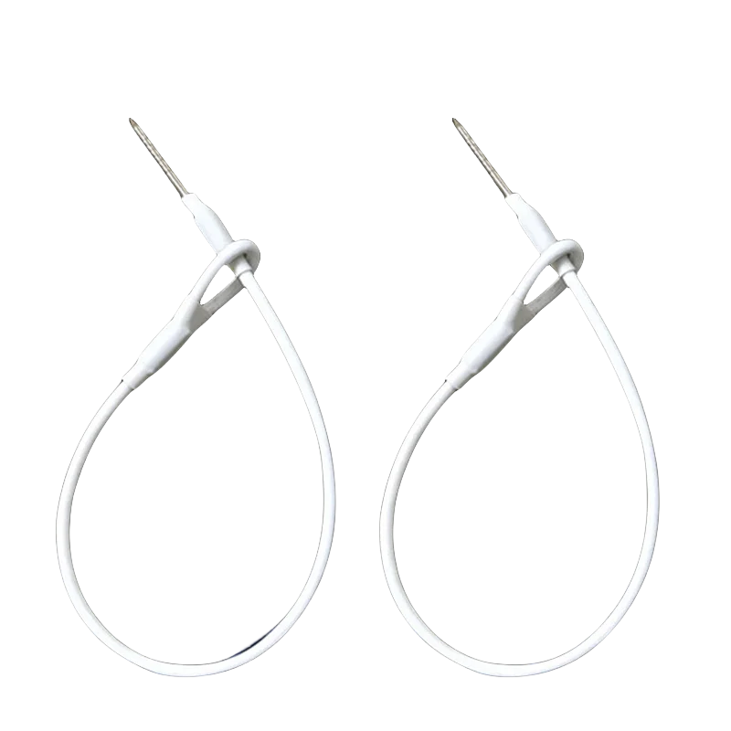 단일 루프 태그 하드 태그 케이블, EAS 액세서리, 랜야드 흰색, 17cm, 100 개/가방