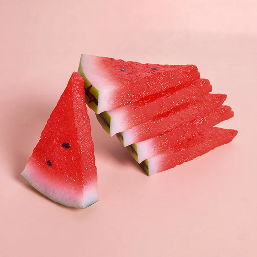 

2 Pcs Simulated Watermelon Slices Fruit Model Prop Photography Props Desktop Fake Key Fob Food Models Pvc Party Decoration