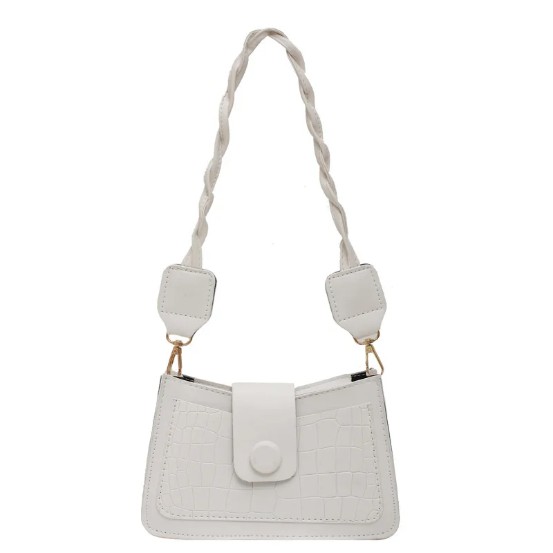 2022 New Fashion Small Square Women's Bag Ladies French Shoulder PU Bag INS Simple Travel Shopping Daily Wear