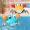 Baby Bath Tub Water Play Crab Toy Clockwork Portable Beach Children Shower Accessory Baby Pulling a String To Learn to Walk 1