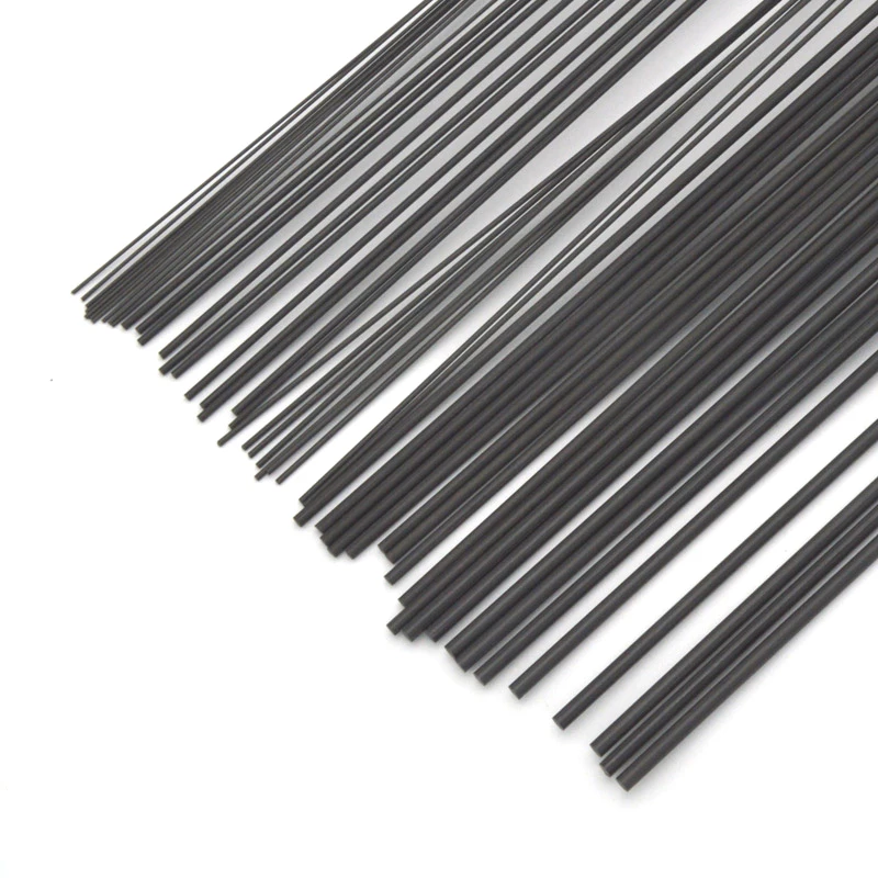 Carbon Fiber Round Rod Dia 0.5-4mm 2/400mm High Strength Light Weight Solid Rods for DIY RC Airplane Models Accessories (5pcs)