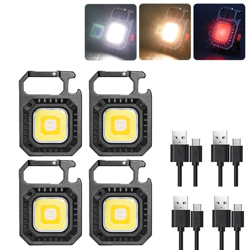 BORUiT V3 Keychain Light 900 Lumen High Power Flashlight Portable EDC Keychain Fluorescent Uv Hand Torch