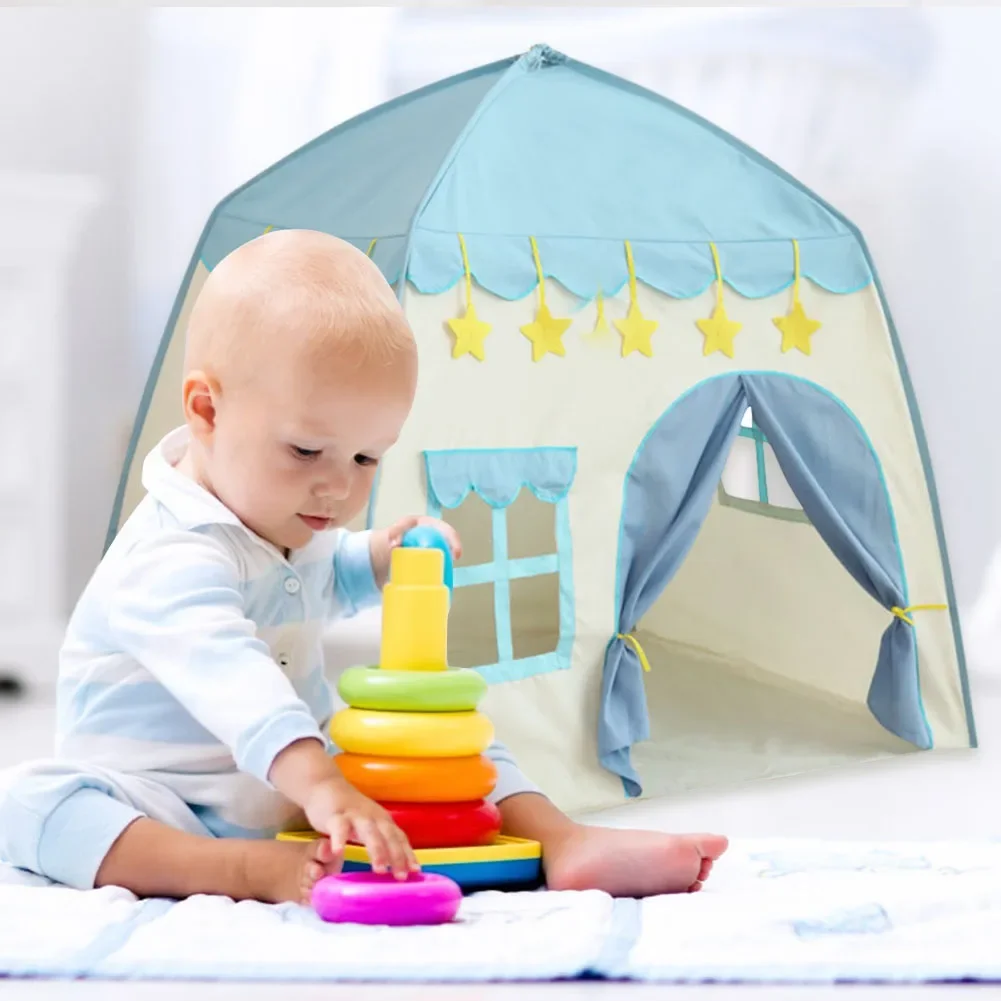 Children's Tent Indoor Outdoor Games Garden Tipi Princess Castle Folding Cubby Toys Tents Enfant Room House Teepee Playhouse 2