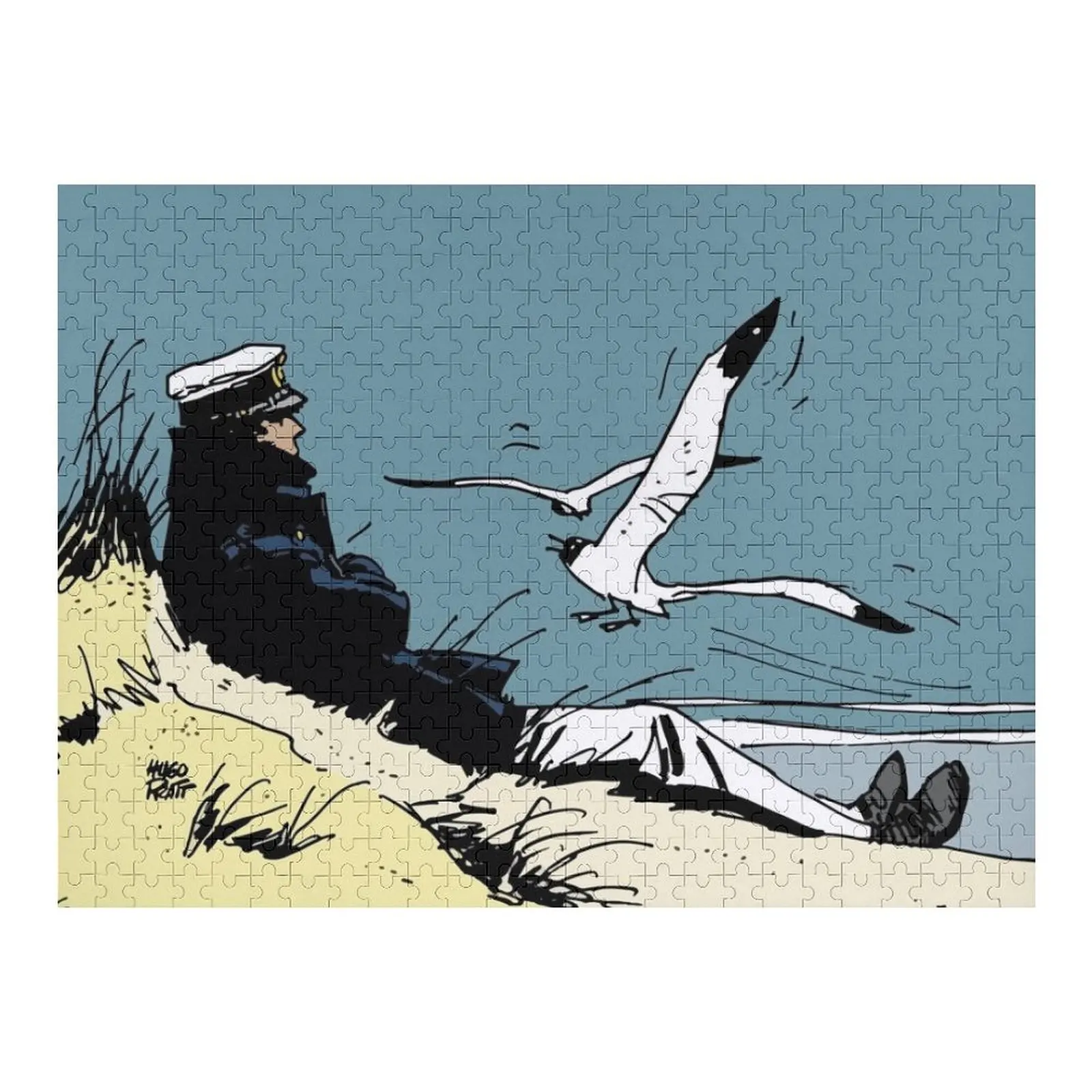 

Corto Maltese on the shore Jigsaw Puzzle Personalised Name Personalized Name Wooden Boxes Puzzle