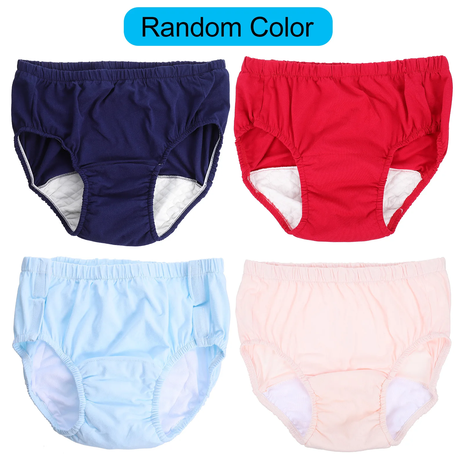 1PC Adult Incontinence Diaper Elderly Reusable Washable Nappy Cushion Cotton PVC Layer Urinary Diapers Random Color 2