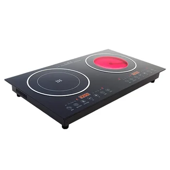Built-in Panel Cooktop Double-burner Double Stove Embedded Dual Use Electric Cooktop Induction Cooker + Ceramic Cooker 220V 1