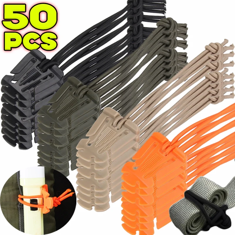 Backpack Buckle Clamp Carabiner Clips Nylon Camping Bag Hanger Hook Outdoor Camp Tube Strap Tactical Elastic Rope Ha