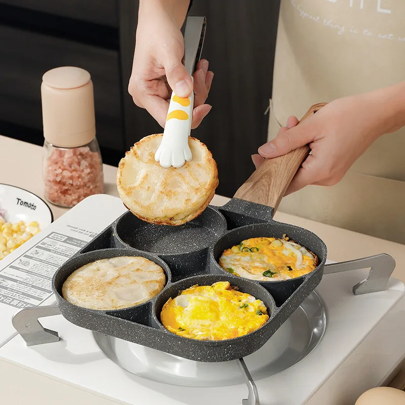 MyLifeUNIT Aluminum 4-Cup Egg Frying Pan, Non Stick Egg Cooker Pan