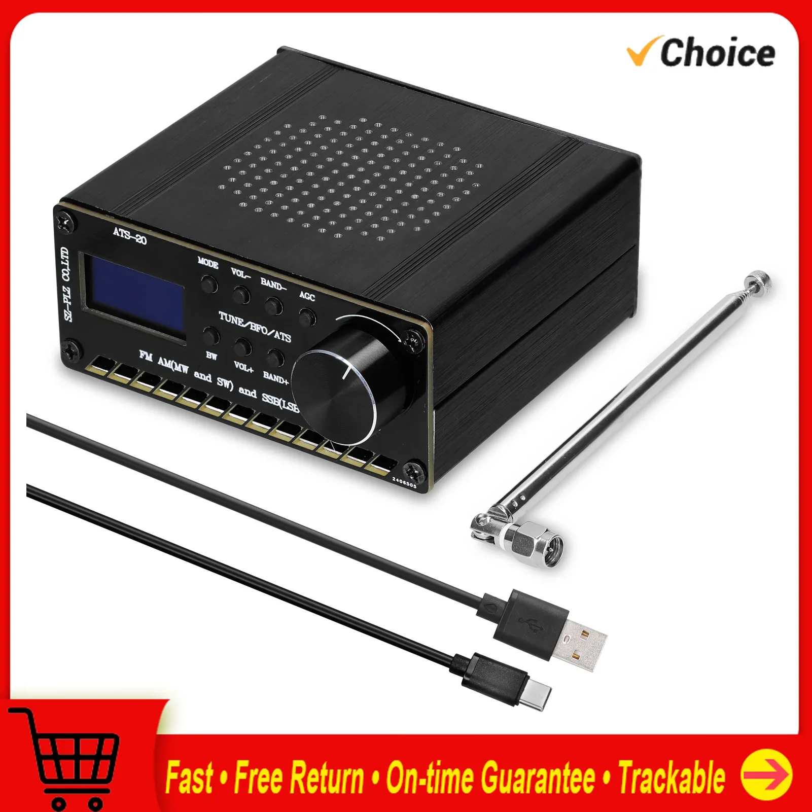 ATS-20 SI4735 Full Waveband Radio Receiver FM AM (MW & SW) SSB (LSB & USB) Covering Commercial Amateur Radio Bands 6