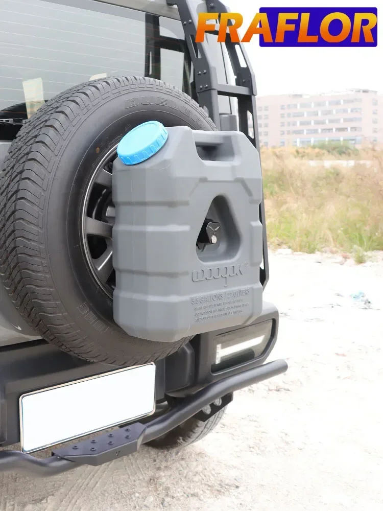 Suzuki Jimny JB64 Sierra JB74W 2019-2024 스페어 타이어 브래킷 장착 워터 버킷, 수도꼭지가있는 21L 식수 탱크