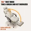 Executive Office Chair with Foot Rest High Back Office Chair Computer Gaming Chairs Big and Tall PU Leather Office Brown Compute 4