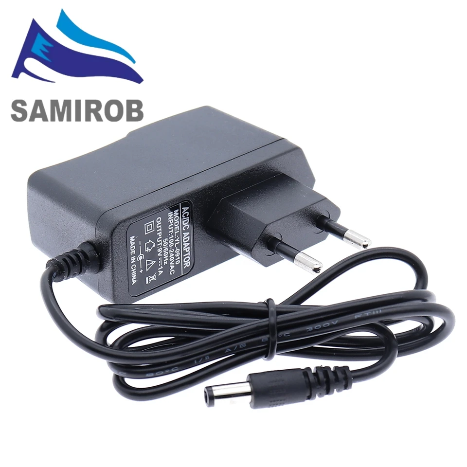 Adattatore di alimentazione lungo 9V 1A/1000mA 1.8m AC 100-240V a DC 9V 1A